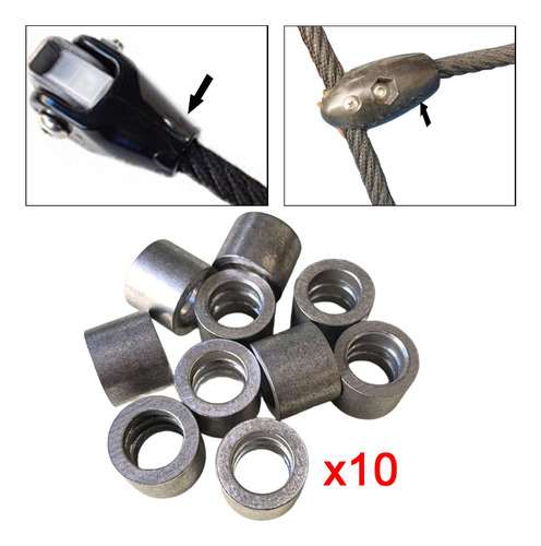 10 Piezas De Manga De Bucle De Aluminio De Aluminio Férulas