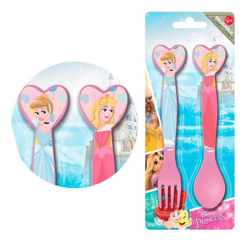 Set Cubiertos Cuchara Tenedor Princesas De Disney Wabro