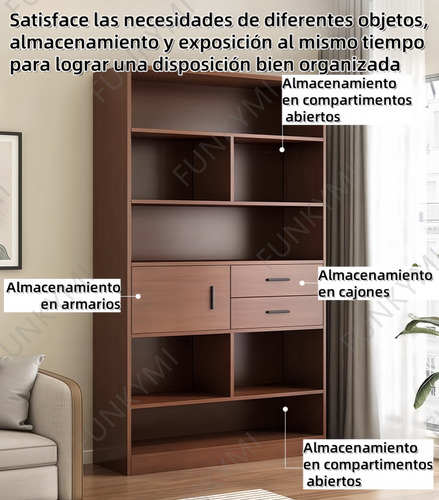 Librería De Madera Minimalista Multifuncional De 5 Niveles