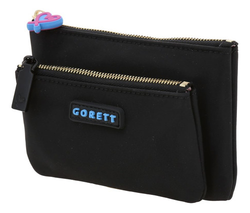 Cartera Gorett Tay Gs25094-3 Color Negro Diseño De La Tela Liso