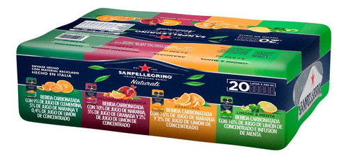 Agua Mineral Saborizada San Pellegrino Naturali Mixpack 20pz