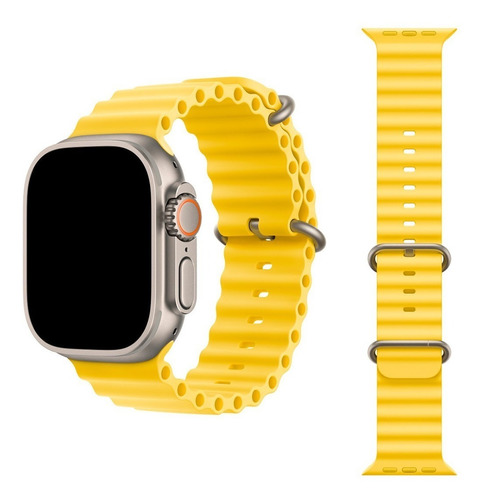 Pulseira Oceano Para Apple Watch Ultra 49mm 45/44/42/41/40mm Cor Amarelo
