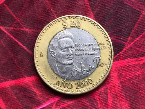 Moneda Conmemorativa 20 Pesos Octavio Paz