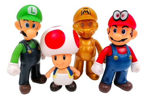 Mario Bros Colección 4 Personajes Individual Muñeco Grande