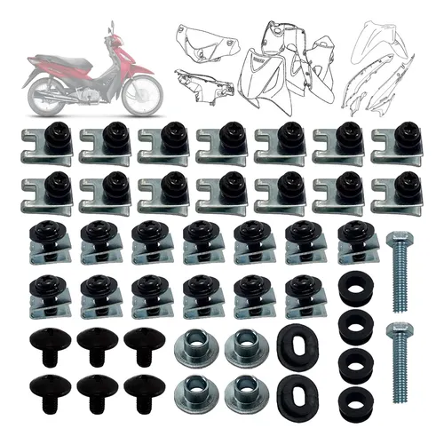 comprar Kit Parafusos E Presilhas P\u002F Carenagens Biz 125 2006 À 2010