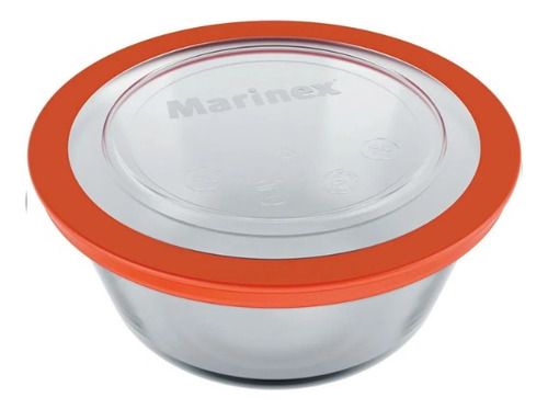 Vianda Bowl De Vidrio Templado Redondo Con Tapa 1.2lts