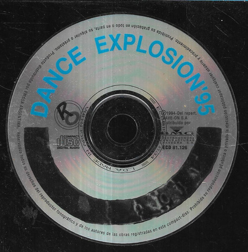 Compilado Artistas Album Dance Explosion 95 Cd S/portada 