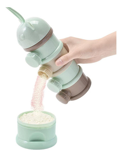 Dispensador De Leche En Polvo Portátil De 4 Capas Para Bebés