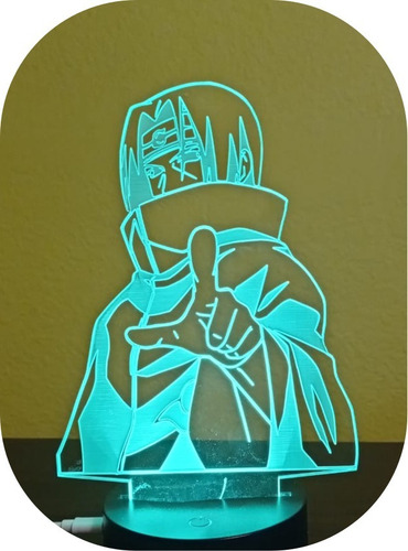 Lampara Led 3d Visual Ilusion Uchiha Itachi Naruto Contrl Cc