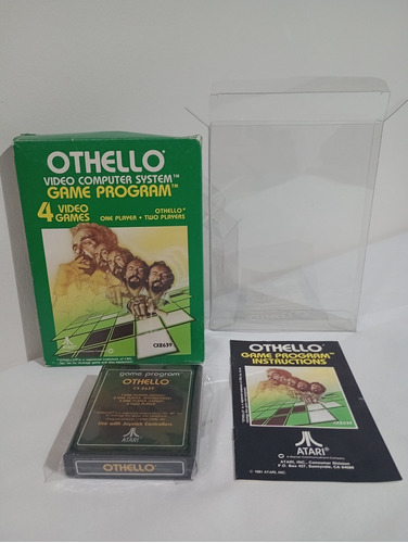 Atari 2600 Othello En Caja, Juego, Manual Y Protector.