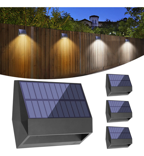 Bridika Luces Solares De Valla Led Para Exteriores, Ip65, Im