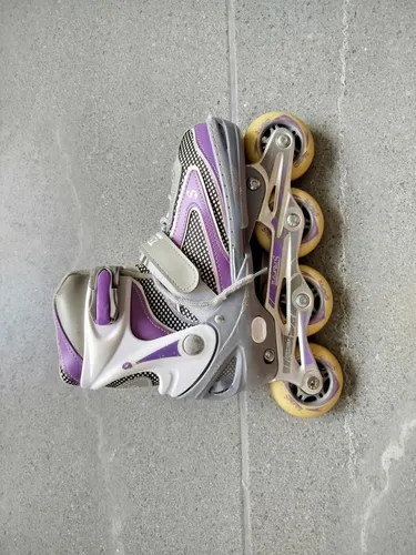 Patines Gris Rosa Usados Buen Estado. Guant Coder Rodilleras (Usado)