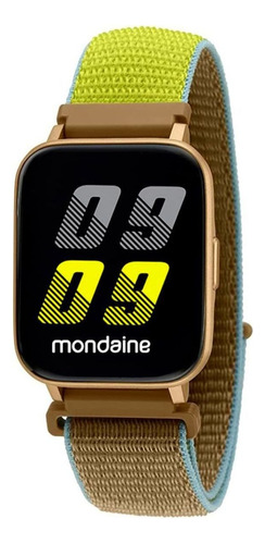 Relogio Smartwatch Mondaine Full Touch Pulseira Nylon Cor da caixa Dourado Cor da pulseira Bege