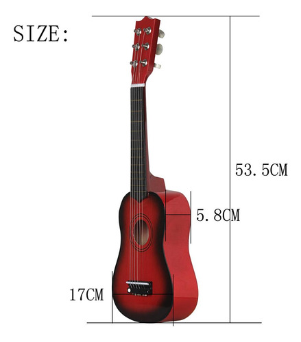 Instrumento Musical De Guitarra Acústica Rojo02 Rojo02