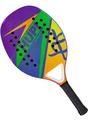 Raquete Beach Tennis Hupi Carbon/fiberglass Sprint Cor Roxo-amarelo