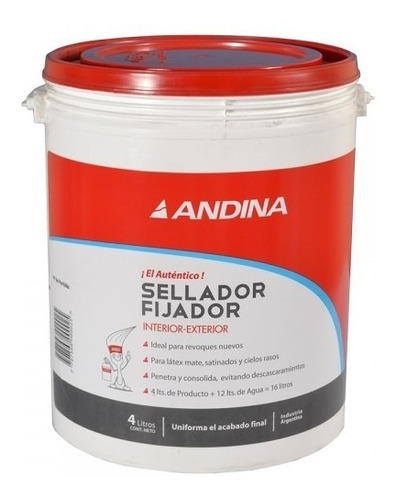 Sellador Fijador Al Agua Andina  X10lt +pincel Agustina