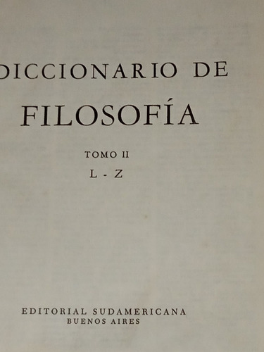 Diccionario De  Filosofia Tomo 2