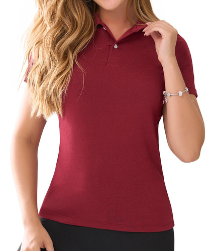 Camiseta Polo Laura Vino Para Mujer Croydon