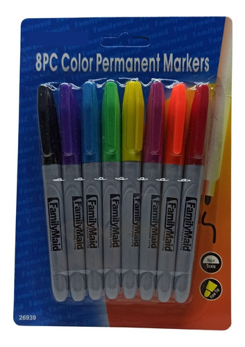 Set Marcadores Permanentes Tipo Sharpie 8 Colores