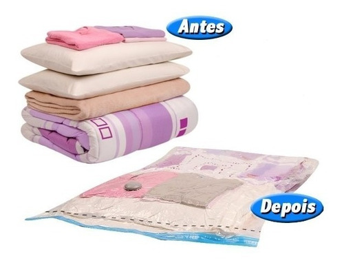 Imagem 5 de 6 de Saco À Vácuo Protetor Organizador Roupa Vac Bag Médio 45x65