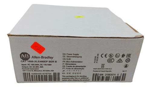 Allen-bradley 1606-xle480ep Power Supply 100-240vac/24vdc 20