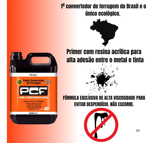 Pcf Fundo Convertedor De Ferrugem 5 L Quimatic Tapmatic