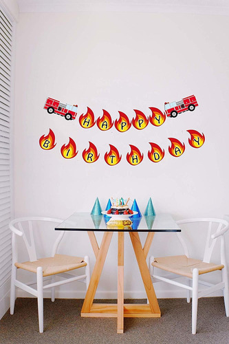 Camión De Bomberos De La Bandera Del Cumpleaños, Bombero Par