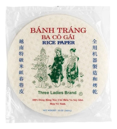  Three Ladies Papel De Arroz Rice Paper Vietnam 25cm340g 25pkthree Ladies Brand