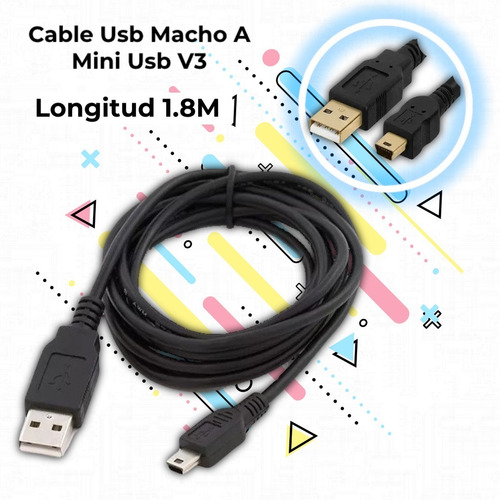 Imagen 2 de 3 de Cable Joystick Ps3 Carga Dualshock 3 Mini Usb V3 Con Filtro