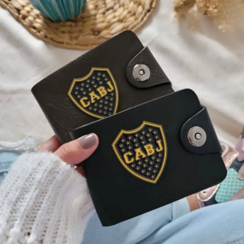 Billeteras De Hombre Futbol Con Broche Boca-river Negro Boca
