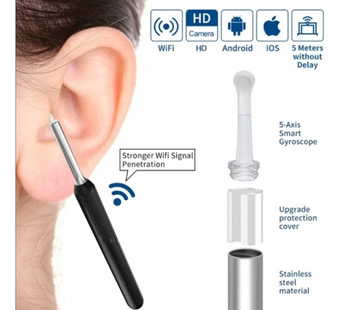 Imagen 4 de 10 de Otoscopio Digital Wifi iPhone Android, Limpieza Oidos