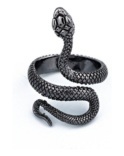 Anillo De Serpiente Unisex De Acero Inoxidable Negro Para Ho