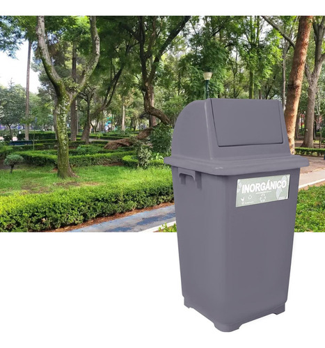 Contenedor De Basura Para Hospital, Mxcgm-001, 1pza, 90l, 45 Color Gris