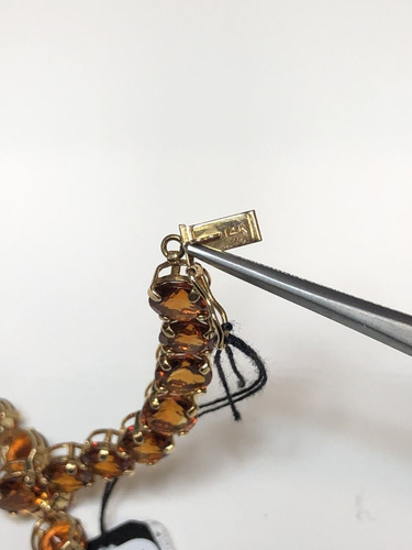 Imagen 3 de 5 de Genuine 14kt Yellow Gold Citrine Gemstone Ladies Bracelet