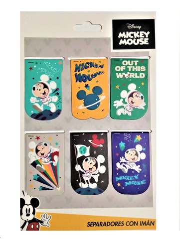 Genial Set 6 Separador Magnetico Mickey Mouse Disney Junior