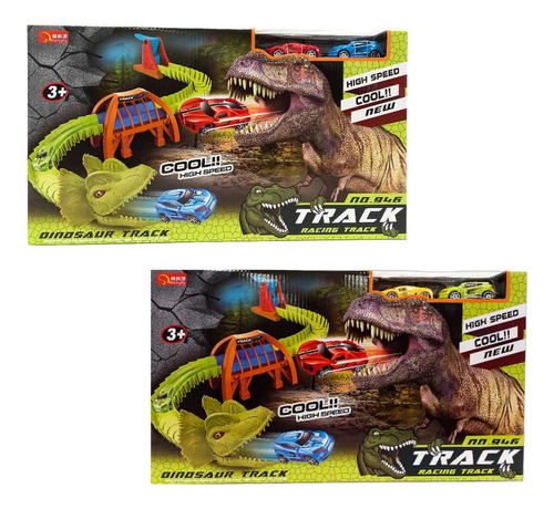 Pista De Autos Dino Track Con 2 Vehiculos