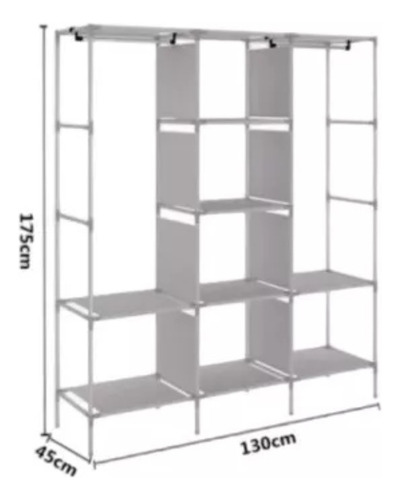 Closet Ropero Armable 1.75mts Color Hogar Reforzado Alexa