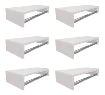 Comprar Araras  De Roupas De Parede 60x12x25 Branco 6 Unidades