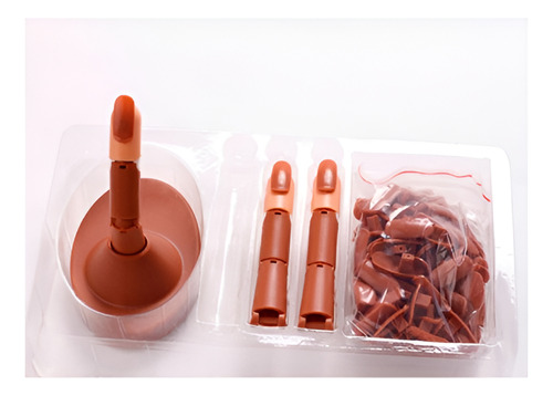 Kit 3 Dedos De Practica Con Base + 100 Uñas P/entrenamiento