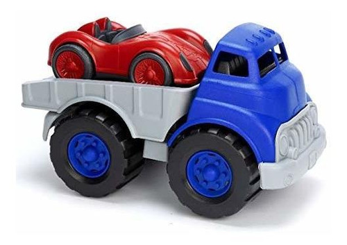 Juguetes Bb Green Toys Flatbed & Race Car, Blue / Red Ffp - 