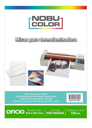 Micas Para Termolaminadora Oficio - 100 Hojas 125 Mic.