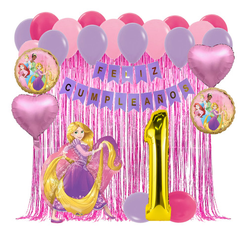 Kit Rapunzel Globos Cumpleaños Decoración 