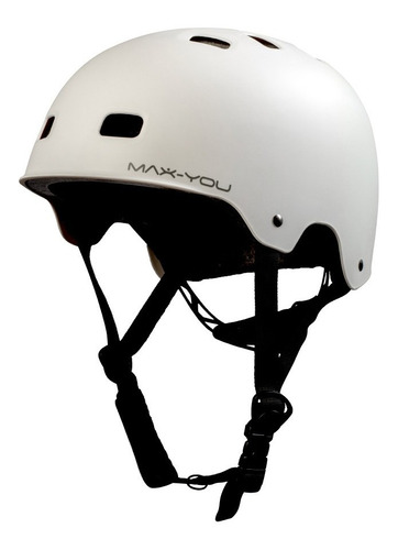 Casco Protector Max-you Monopatin Skate Bici Vh62 Color Blanco Talle M