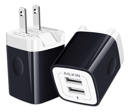 Ailkin - Cargador De Pared Usb De Viaje, Paquete De 2.4 A/2