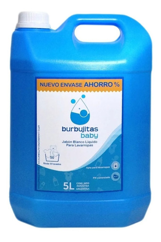 Jabón Blanco Liquido Burbujitas Baby X 5lts