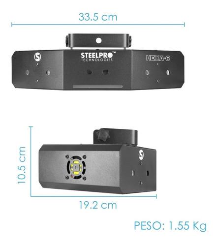 Imagen 2 de 8 de Steelpro - Laser Rgb - 6 Canales - Dmx512 - Hexa6