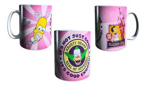 Taza Krusty El Payaso. Llamarada Moe. Los Simpsons. 11 Oz