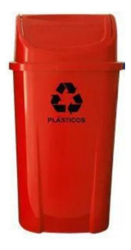 Lixeiras Coleta Seletiva Individual 60 Litros Com Adesivo Cor Vermelho