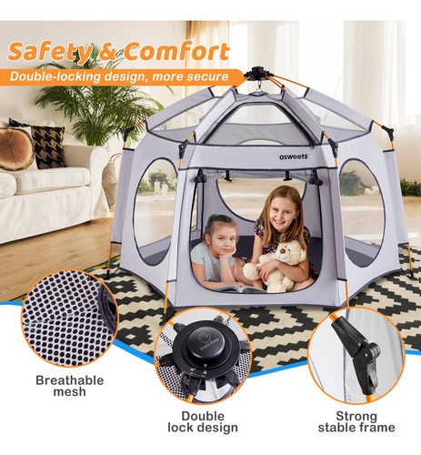 Playpen Asweets 4 Em 1 Pop-up Para Interior/exterior Com Dos