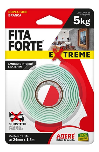 Fita Forte Dupla Face Extreme 24mmx1,5m Adere